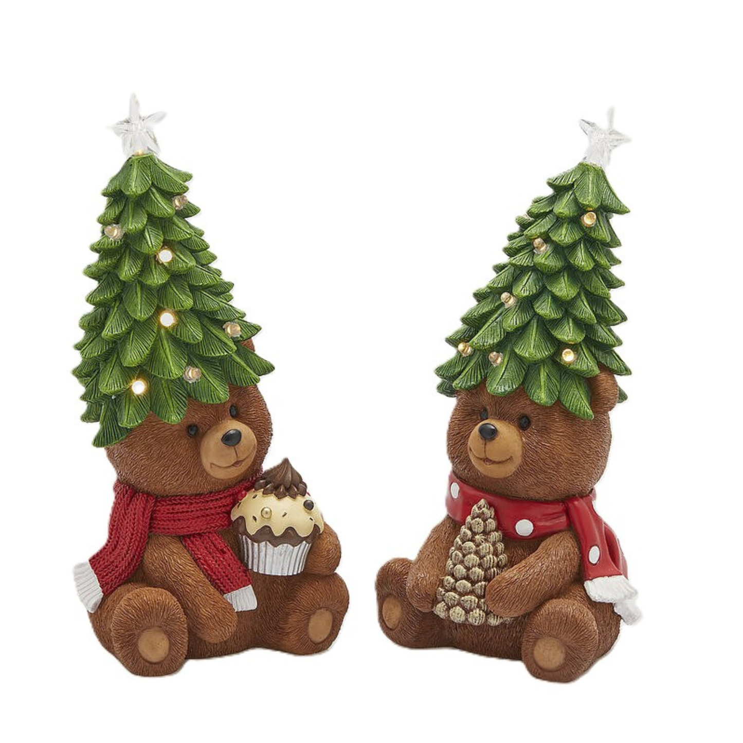 Decoro Orso Goloso in Resina con LED h. 26 cm - EDG Enzo De Gasperi