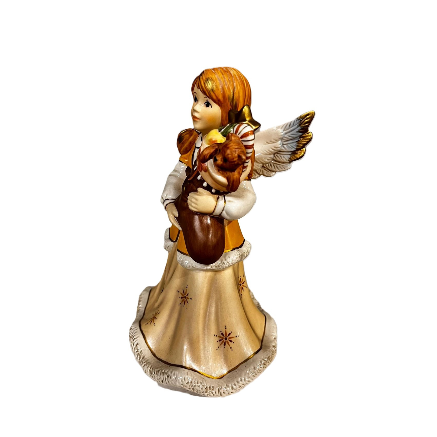 Figurina Angelo Sorpresa di Natale con Calza dei Doni in Porcellana H. 19 cm Goebel