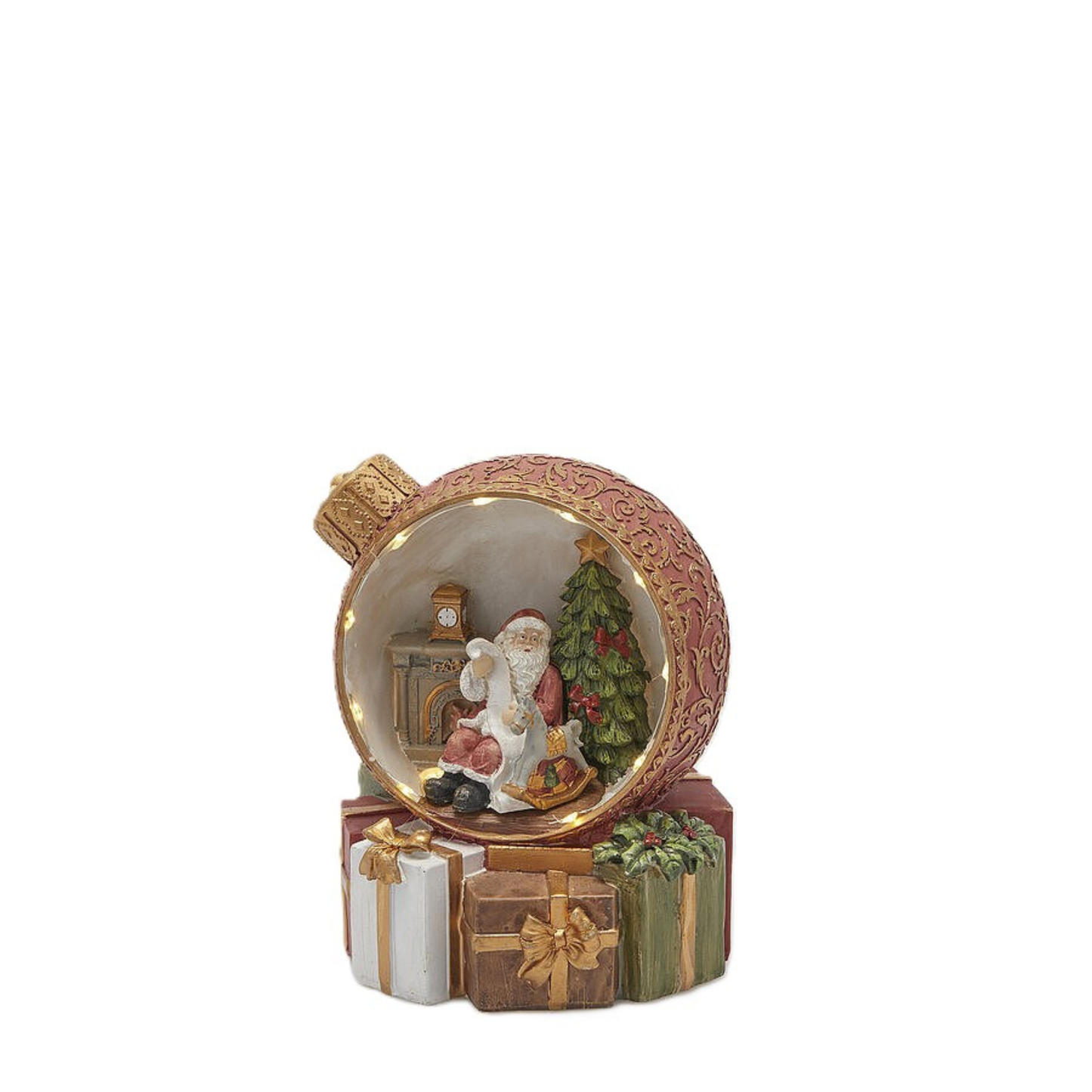 Decoro Palla di Natale con LED D. 13 H. 16,5 cm EDG Enzo De Gasperi