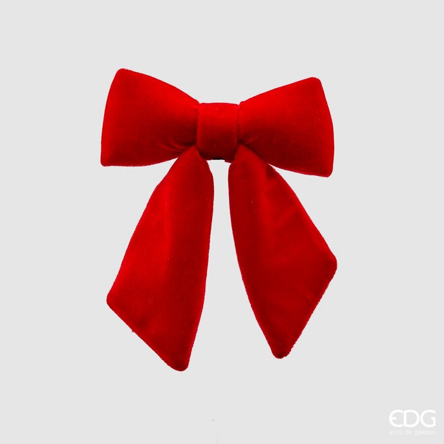 Fiocco Natalizio Piccolo in Velluto Rosso - EDG Enzo De Gasperi
