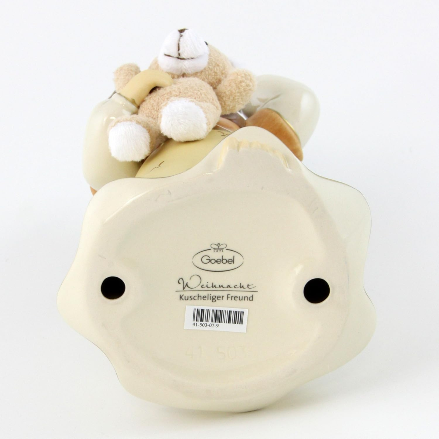 Figurina Angelo Amico Coccoloso con Orsetto in Porcellana H. 24 cm Goebel