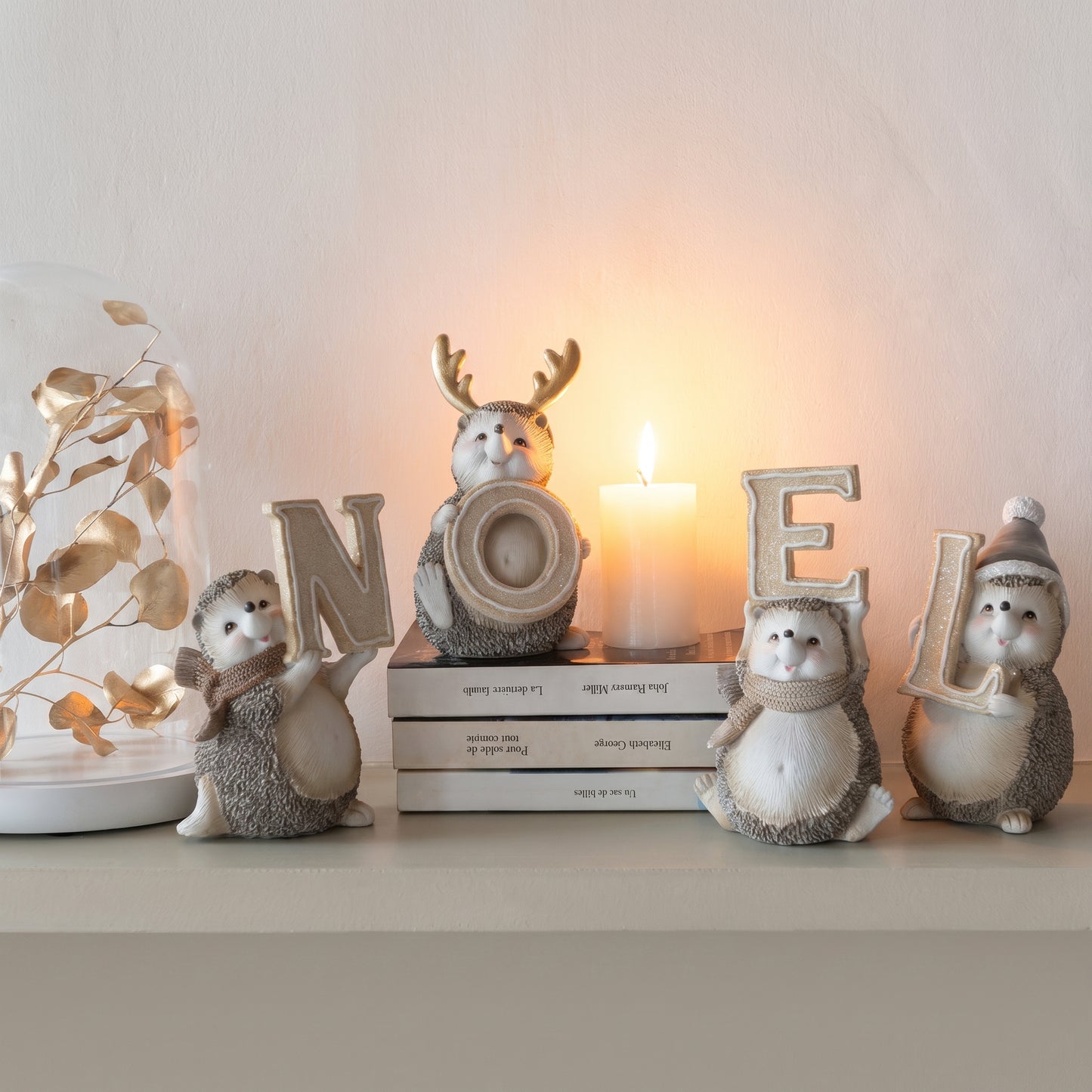 Ricci Scritta Noel in Resina 11x7,5 H. 15 cm J-Line by Jolipa