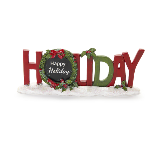 Scritta Decorativa HOLIDAY in Resina con Glitter H. 11 cm Nuvole di Stoffa