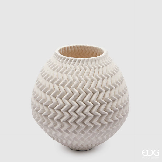 Vaso Tondo 3D in Porcellana Bianca EDG Enzo De Gasperi