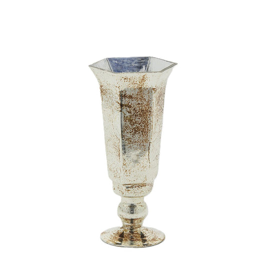 Vaso con Piede Svasato in Vetro Dorato h. 30 cm - EDG Enzo De Gasperi