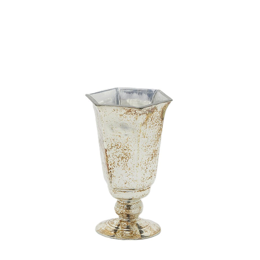 Vaso con Piede Svasato in Vetro Dorato h. 21 cm - EDG Enzo De Gasperi