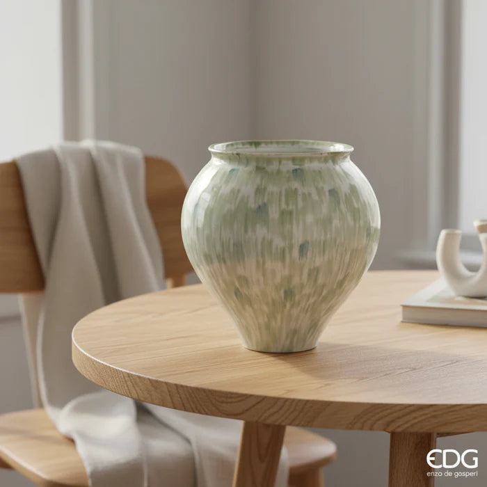 Vaso Tondo con Pennellate in Ceramica Waterproof H. 36 D. 35 cm EDG Enzo De Gasperi