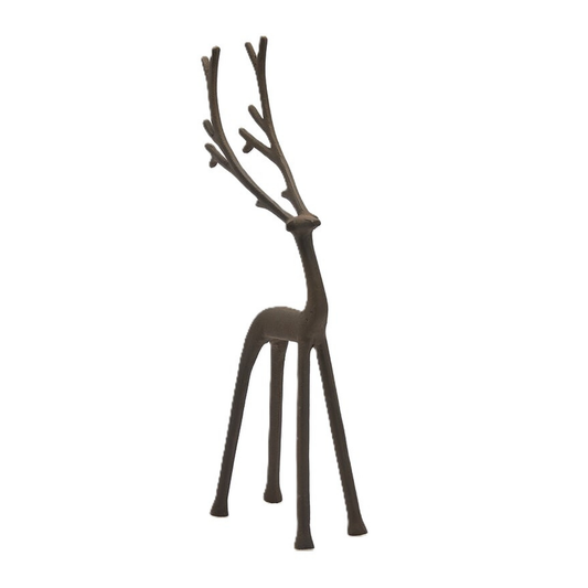 Decoro Renna Stilizzata Slim in Metallo Dark Brown h. 40 cm - EDG Enzo De Gasperi