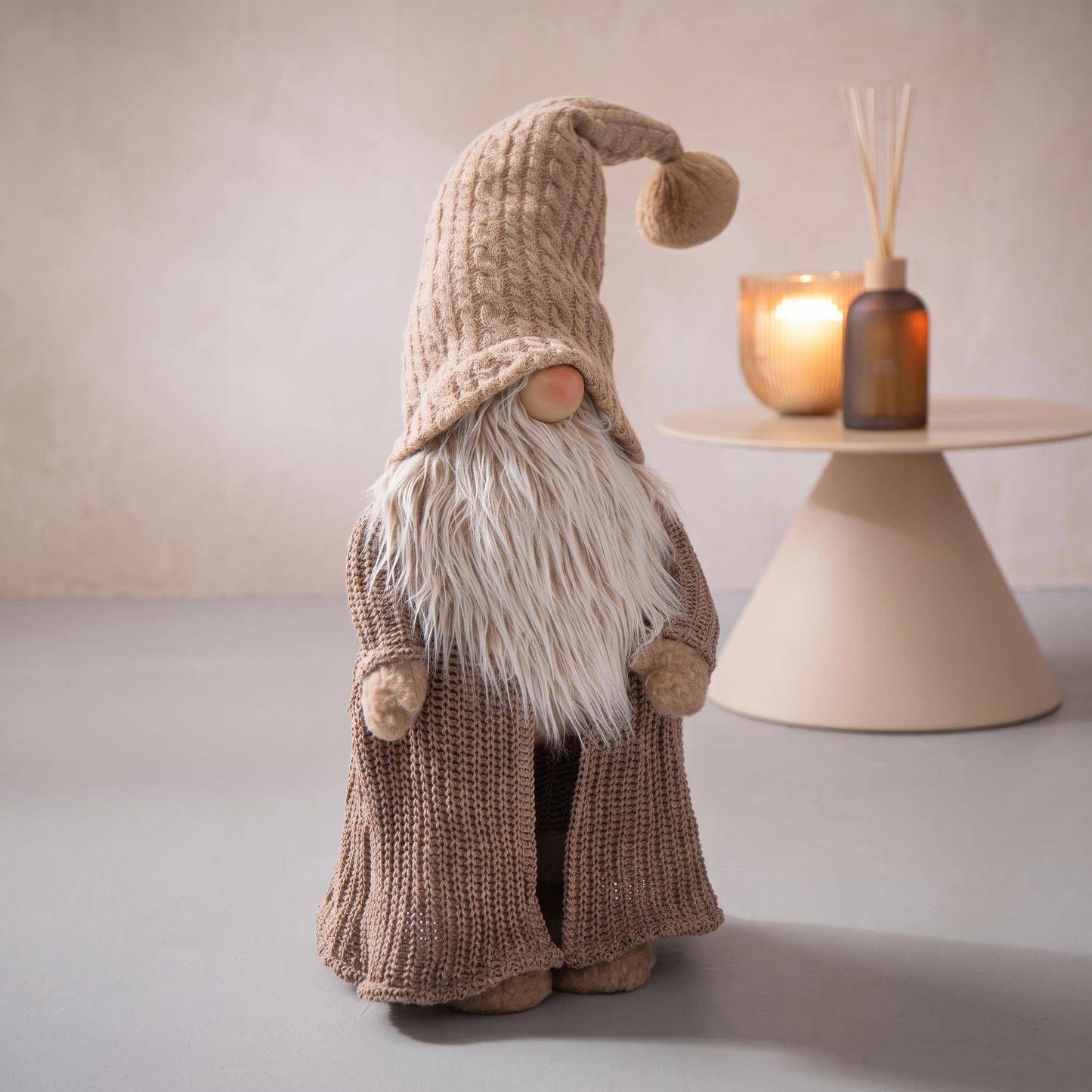 Babbo Natale Stile Nordico con Cappotto in Lana H. 89 cm J-Line by Jolipa