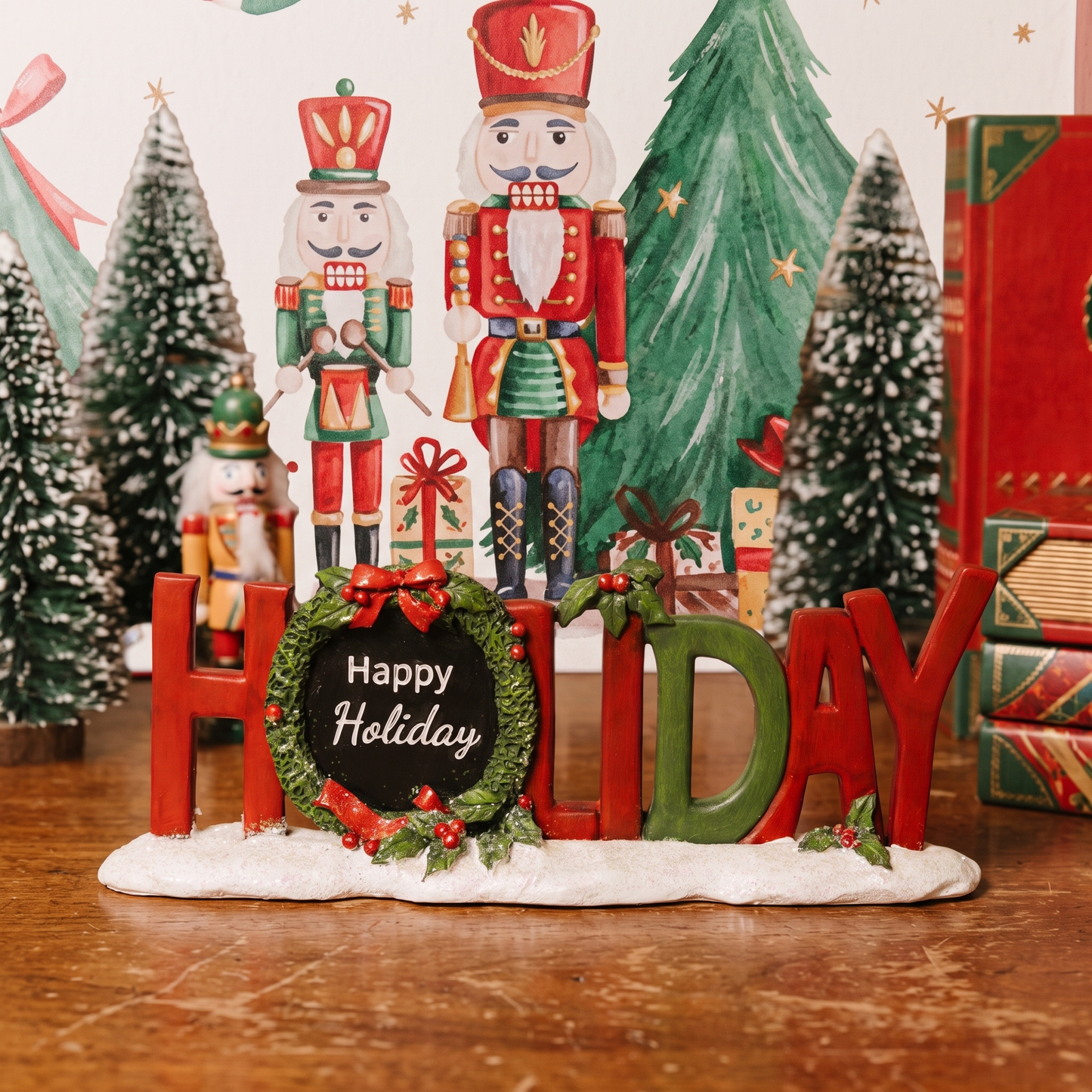 Scritta Decorativa HOLIDAY in Resina con Glitter H. 11 cm Nuvole di Stoffa