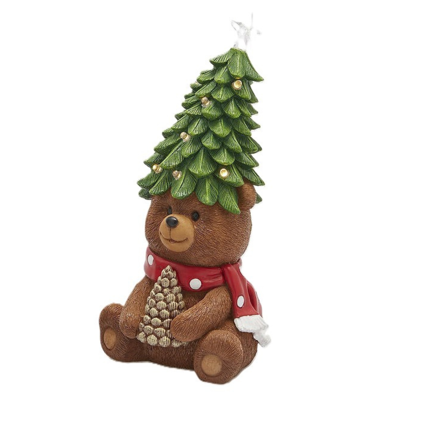 Decoro Orso Goloso in Resina con LED h. 26 cm - EDG Enzo De Gasperi