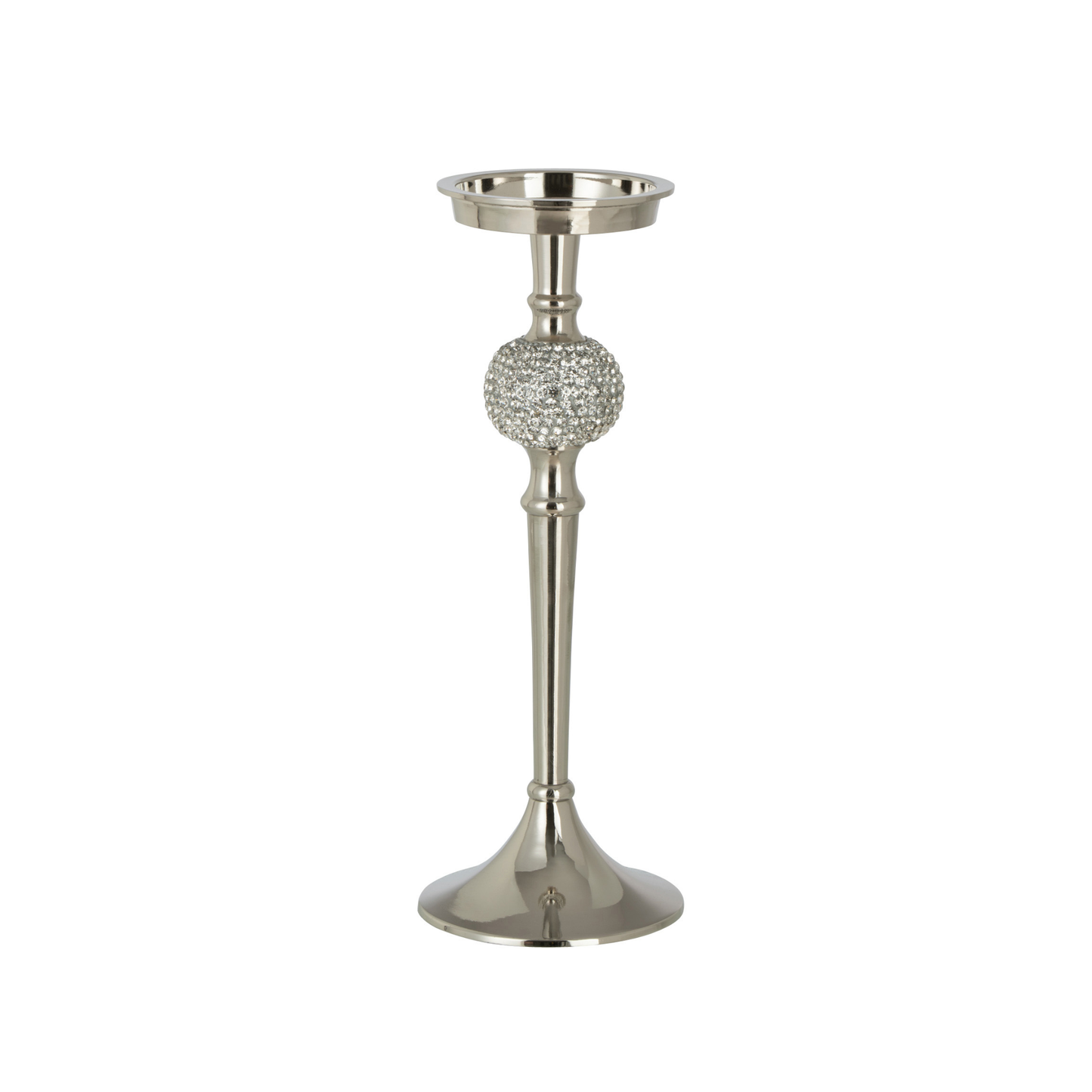 Portacandele Diamante in Alluminio Argentato - J-Line by Jolipa