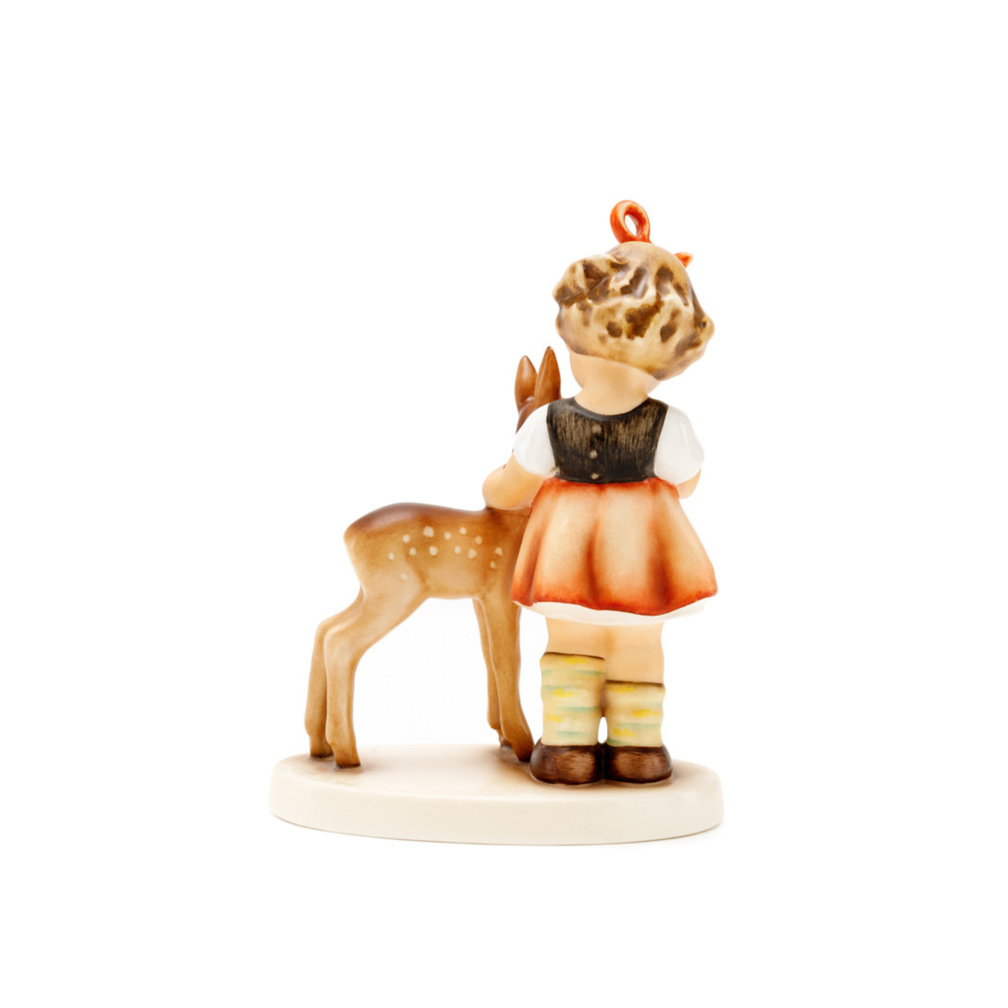 Figurina Friends - Amici Ragazza con Cervo Collezione Hummel in Porcellana H. 14 cm Goebel