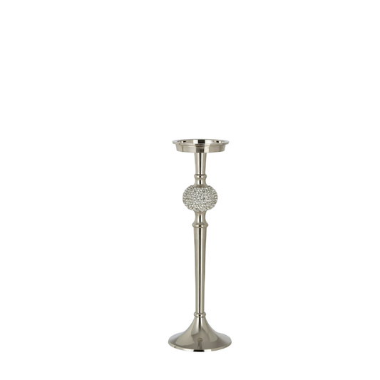 Portacandele Diamante in Alluminio Argentato - J-Line by Jolipa