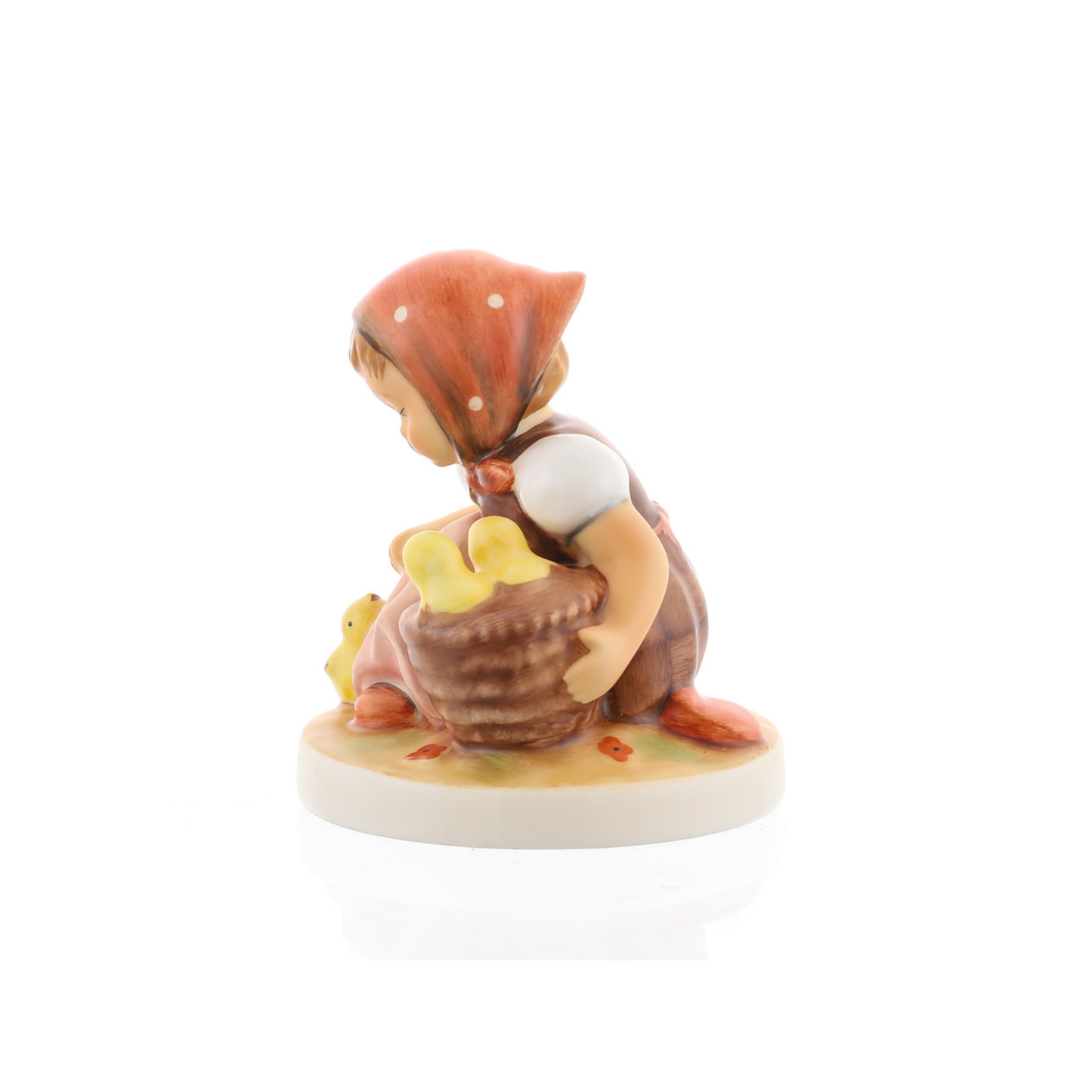 Figurina Chick Girl - Bambina con il Pulcino Collezione Hummel HUM 57/0 in Porcellana H. 9 cm Goebel