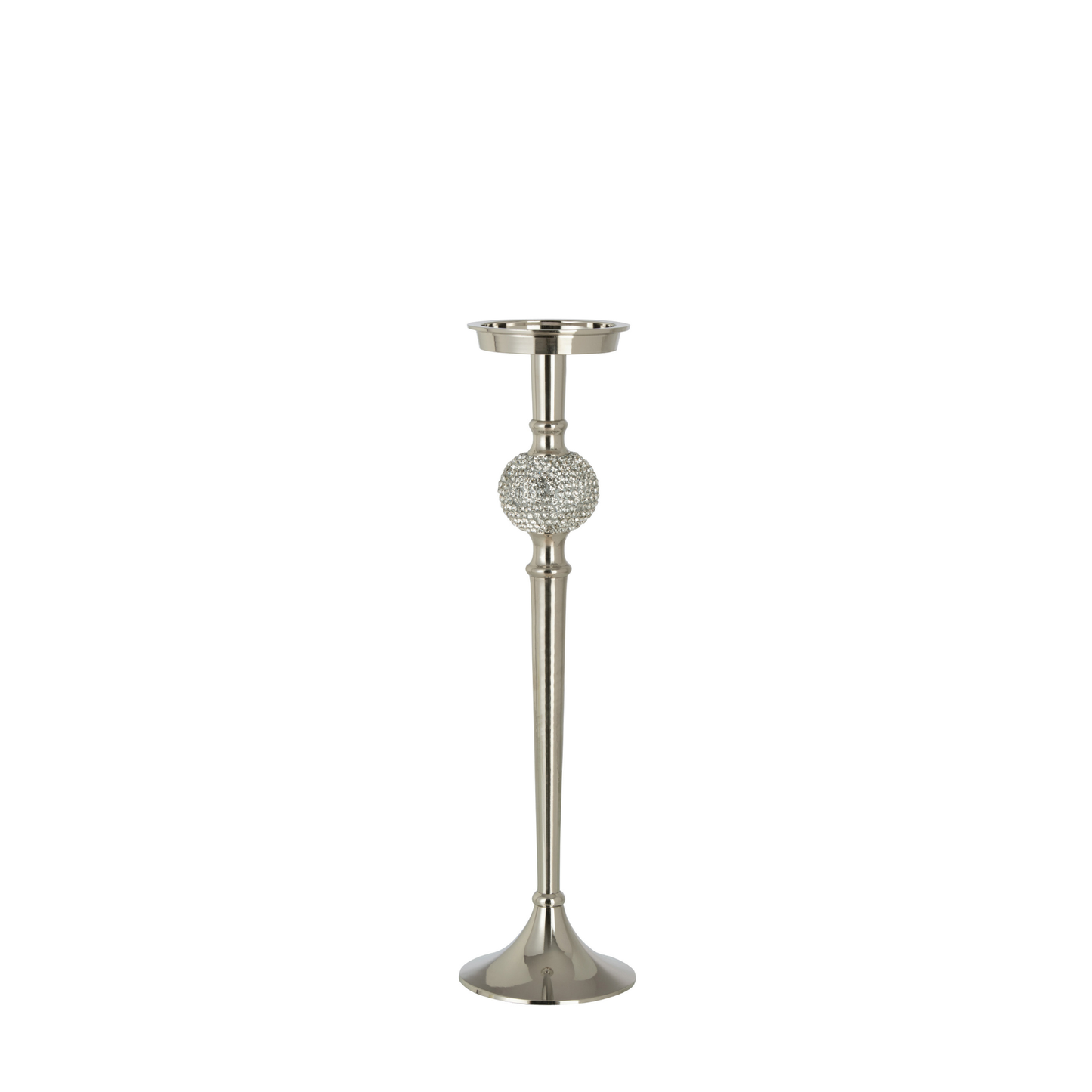 Portacandele Diamante in Alluminio Argentato - J-Line by Jolipa