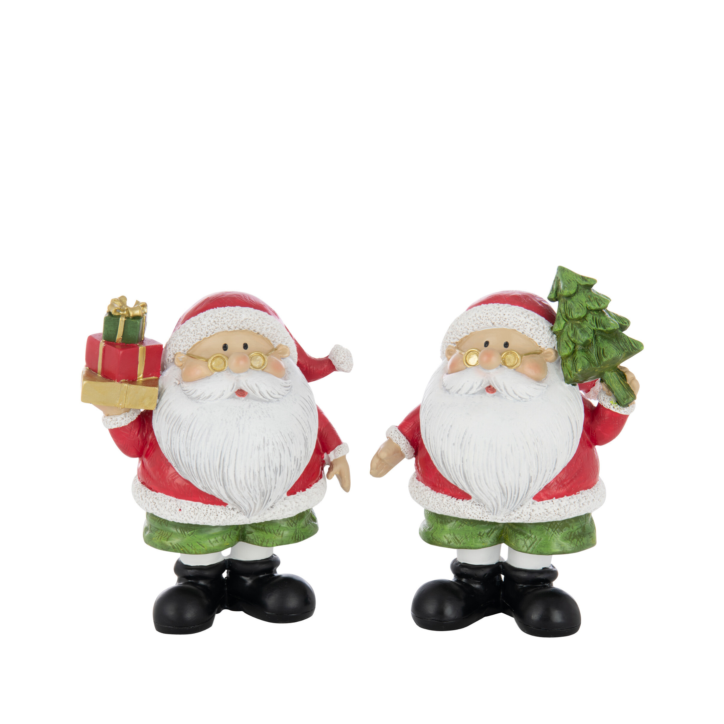 Babbo Natale con Occhiali in Poliresina H. 15,5 cm J-Line by Jolipa