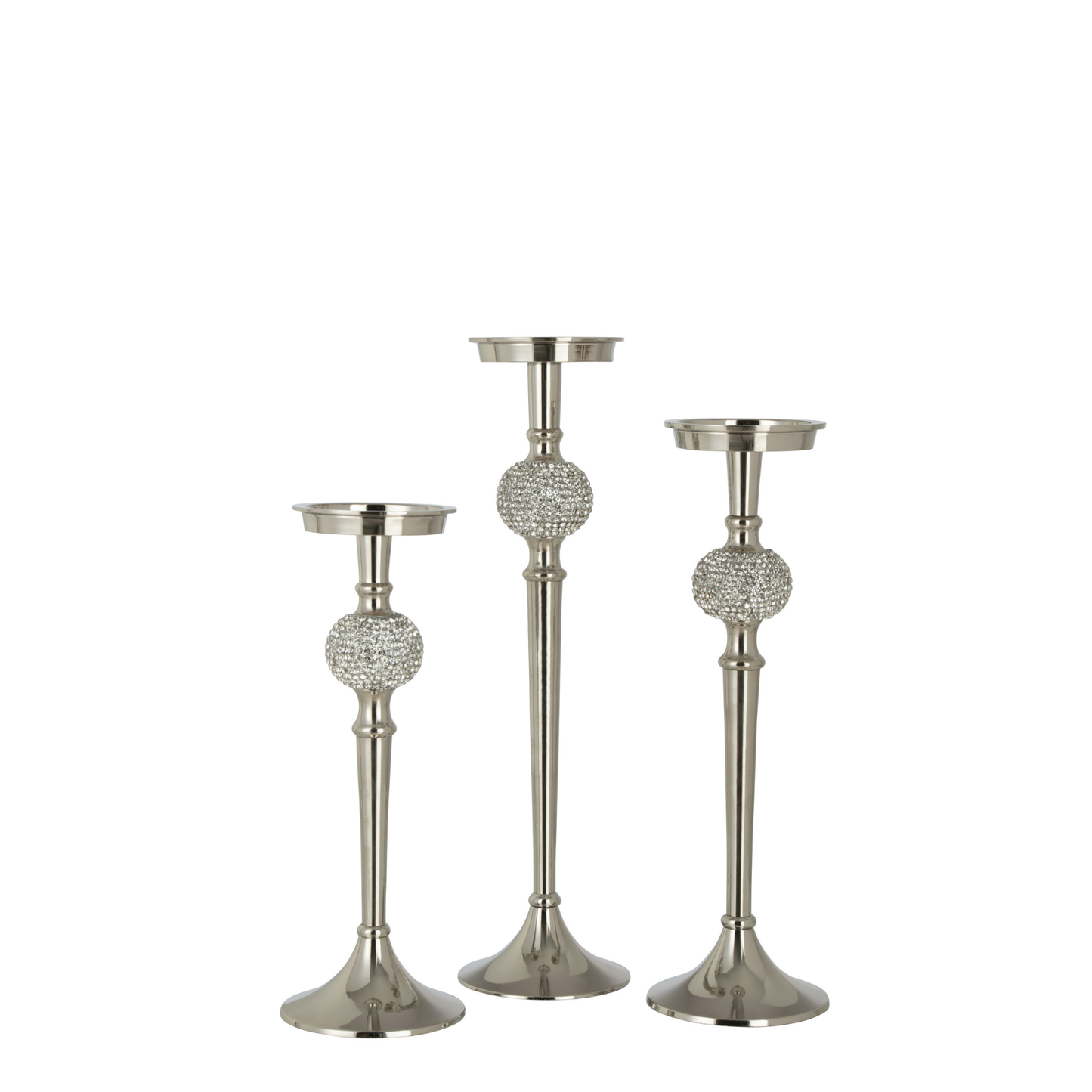 Portacandele Diamante in Alluminio Argentato - J-Line by Jolipa