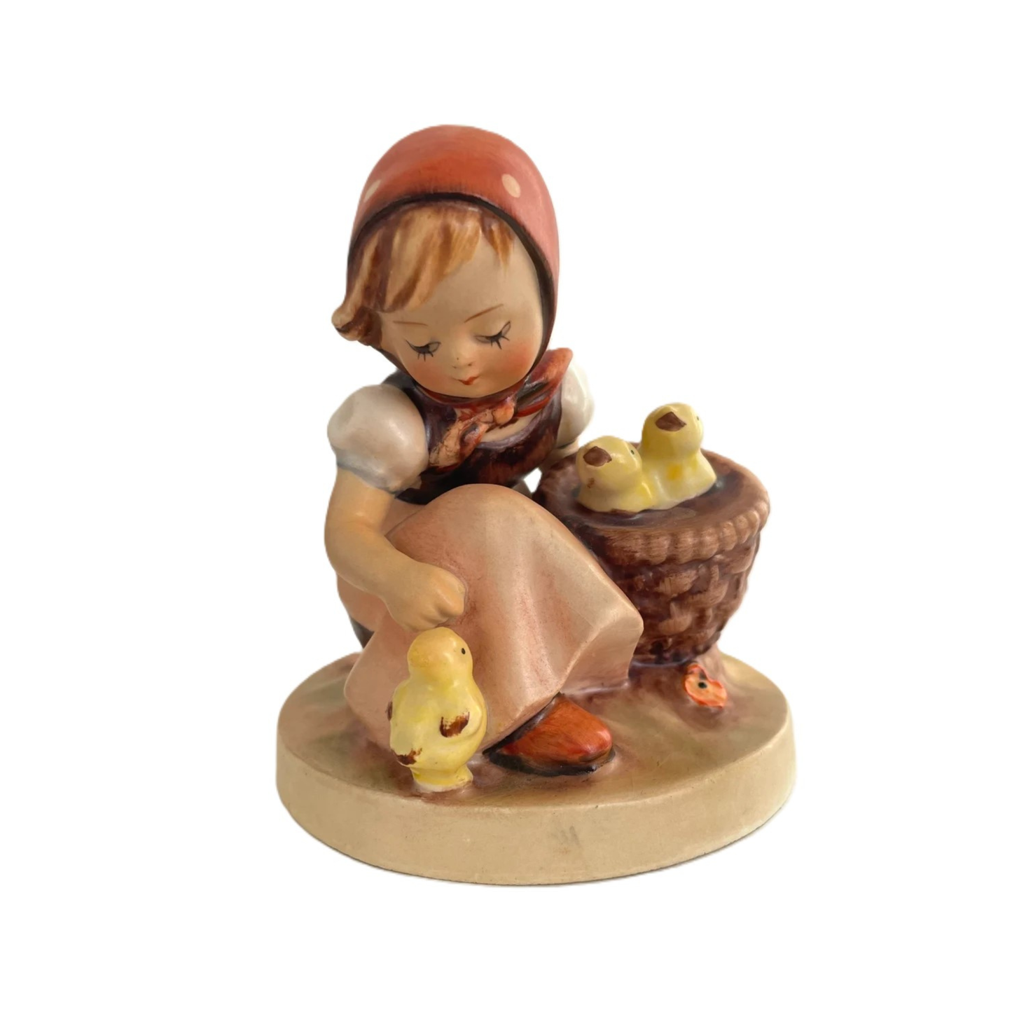 Figurina Chick Girl - Bambina con il Pulcino Collezione Hummel HUM 57/0 in Porcellana H. 9 cm Goebel