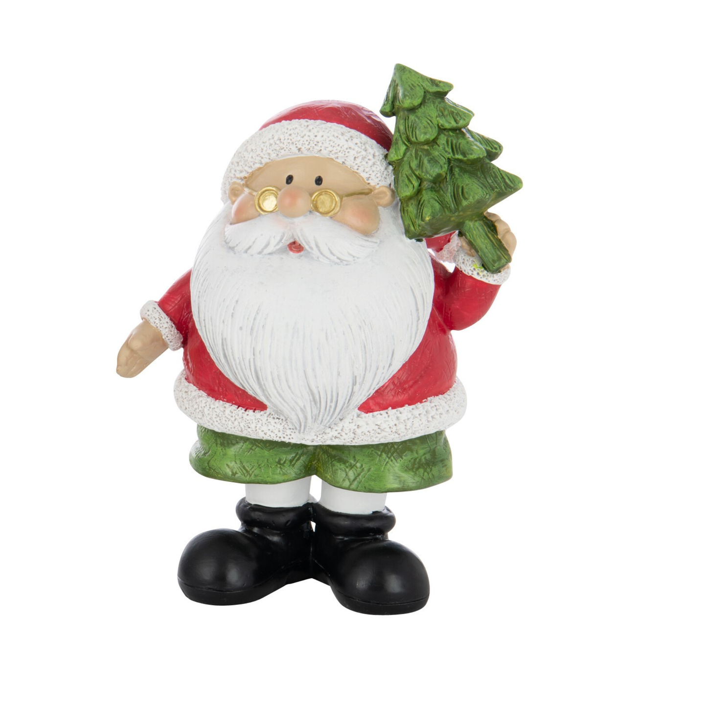 Babbo Natale con Occhiali in Poliresina H. 15,5 cm J-Line by Jolipa