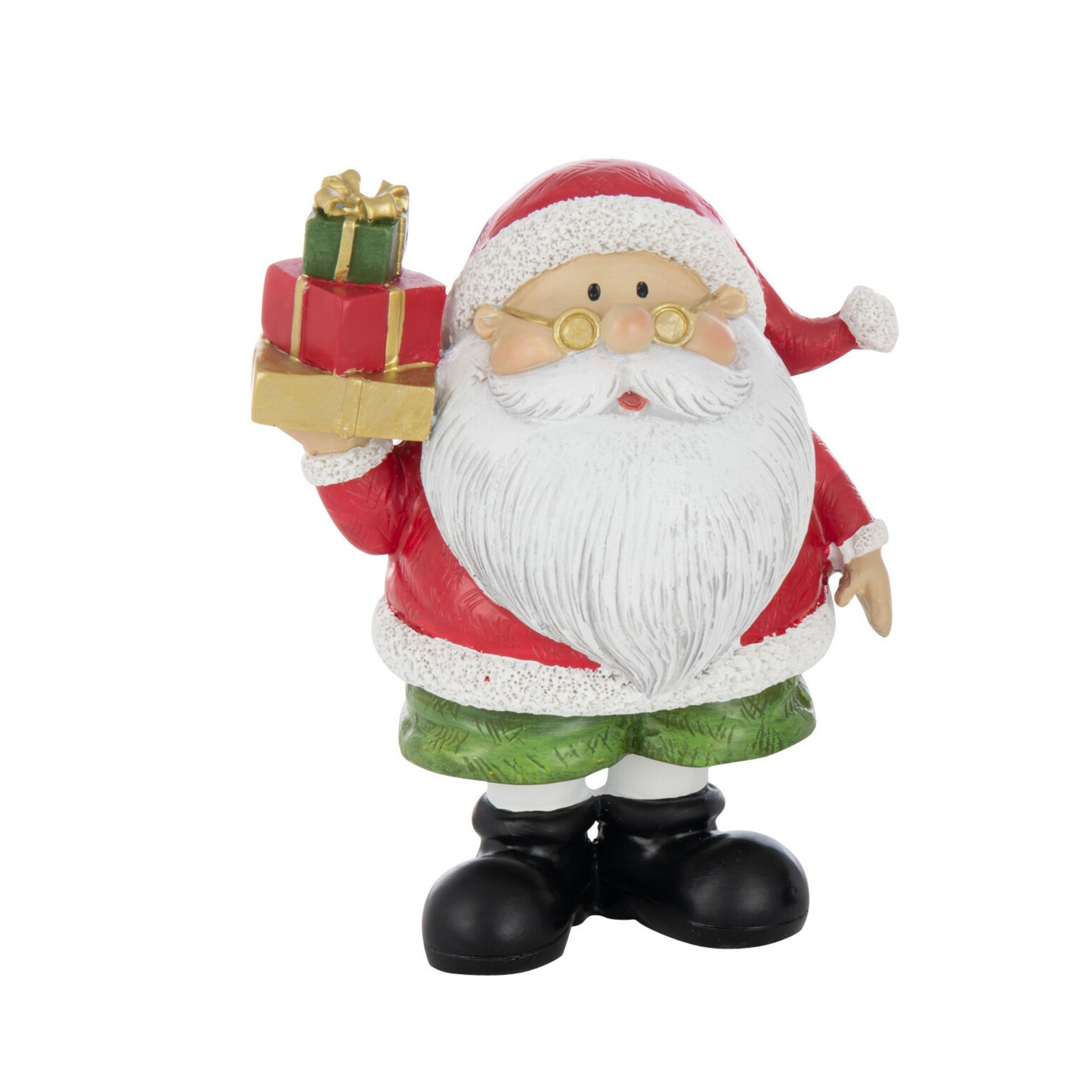 Babbo Natale con Occhiali in Poliresina H. 15,5 cm J-Line by Jolipa