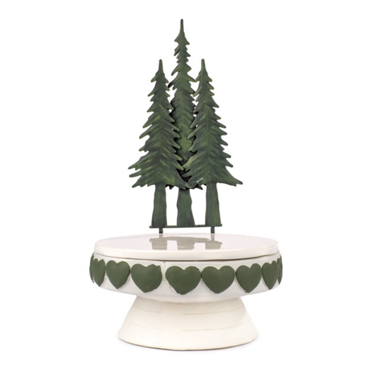 Alzata Porta Torta Natalizia con Alberi in Metallo h. 19 cm - BADEN Collection
