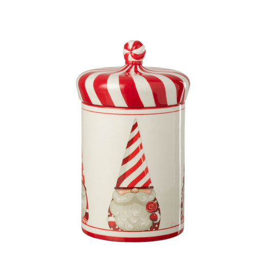 Barattolo in Ceramica Babbo Natale Bianco e Rosso H. 26 cm J-Line by Jolipa