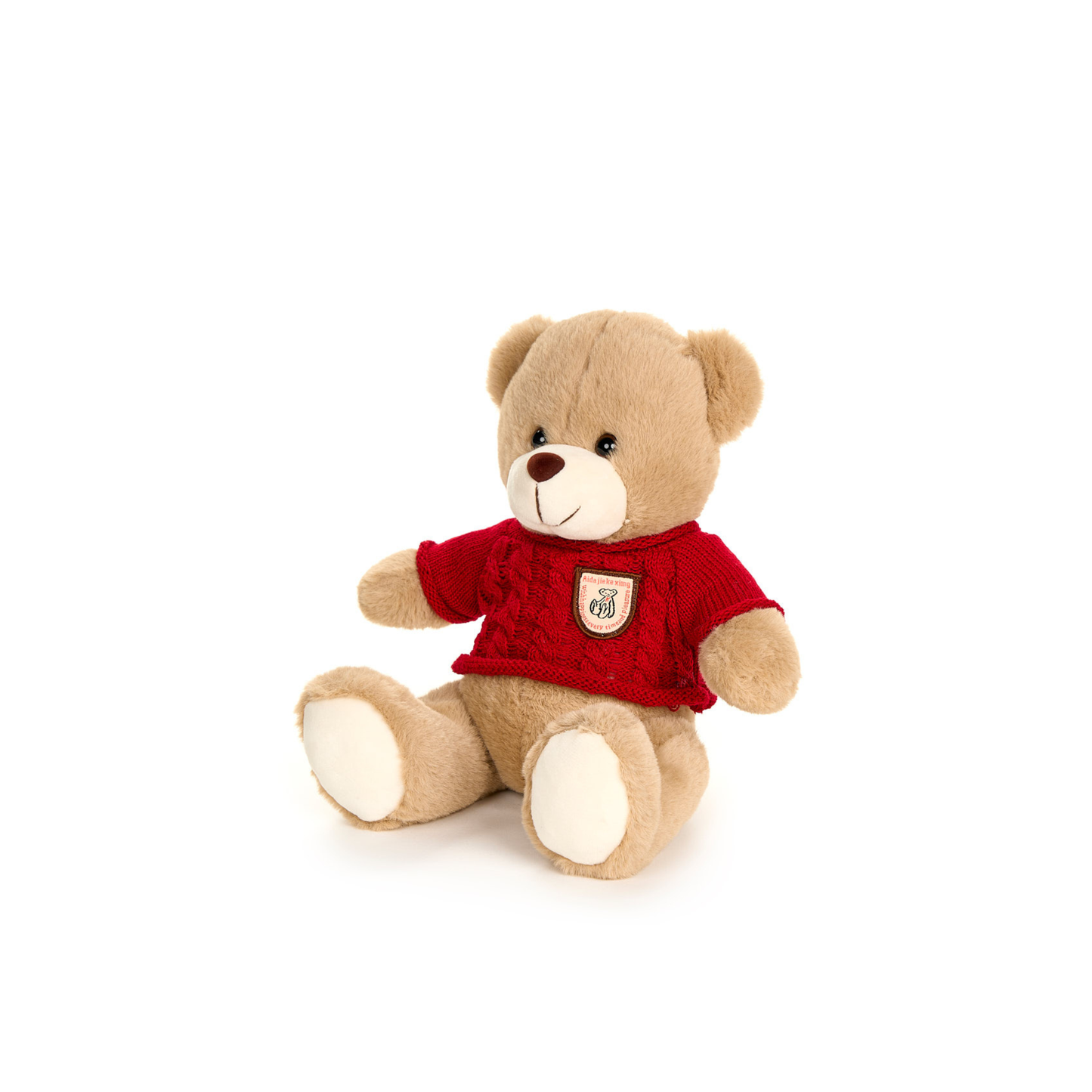 Orsetto Peluche con Maglioncino Natalizio H. 25 cm Nuvole di Stoffa