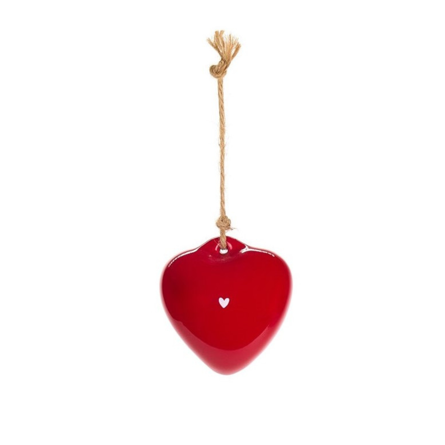 Cuore Rosso da Appendere in Ceramica 6x5 cm Racconto di Natale Nuvole di Stoffa
