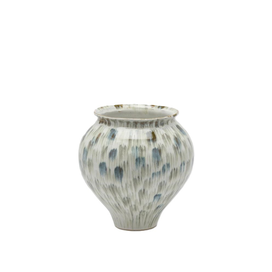 Vaso Tondo con Pennellate in Ceramica Waterproof H. 30 D. 28,5 cm EDG Enzo De Gasperi