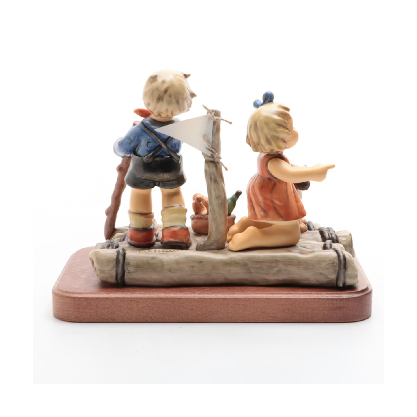 Figurina Summer Adventure - Avventura Estiva Serie Wonder of Childhood Edizione 2002 Hummel in Porcellana con Base in Legno Goebel