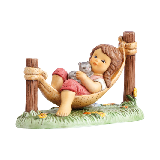 Figurina Pausa Coccola con Mia Nina e Marco in Porcellana L. 14 H. 8 cm Goebel