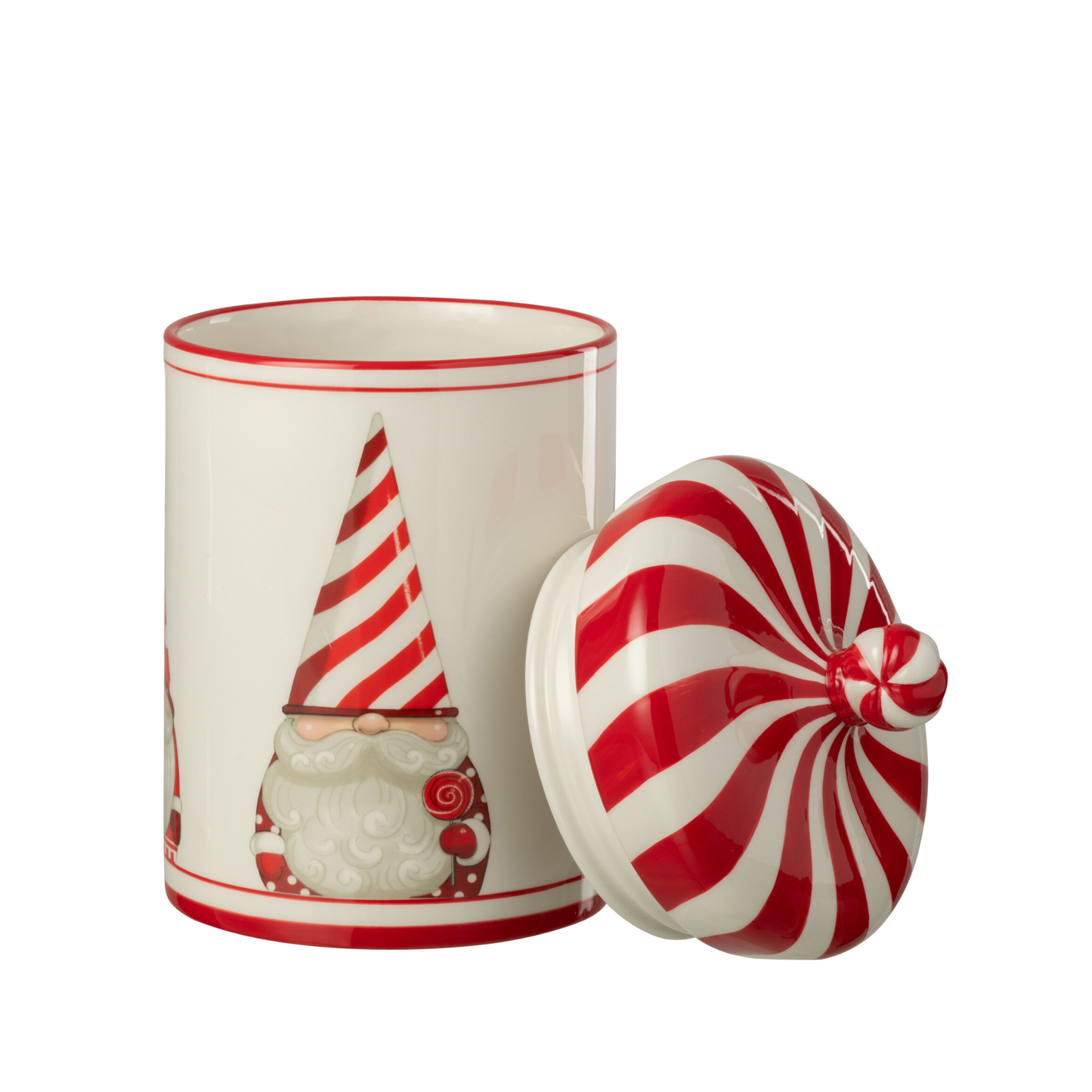 Barattolo in Ceramica Babbo Natale Bianco e Rosso H. 26 cm J-Line by Jolipa