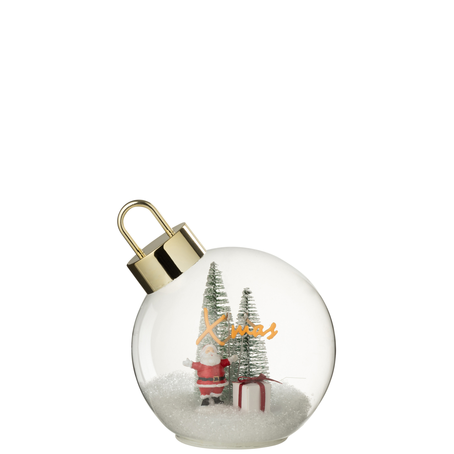 Palla di Natale in Vetro con LED e Paesaggio Innevato H. 18 cm J-Line by Jolipa