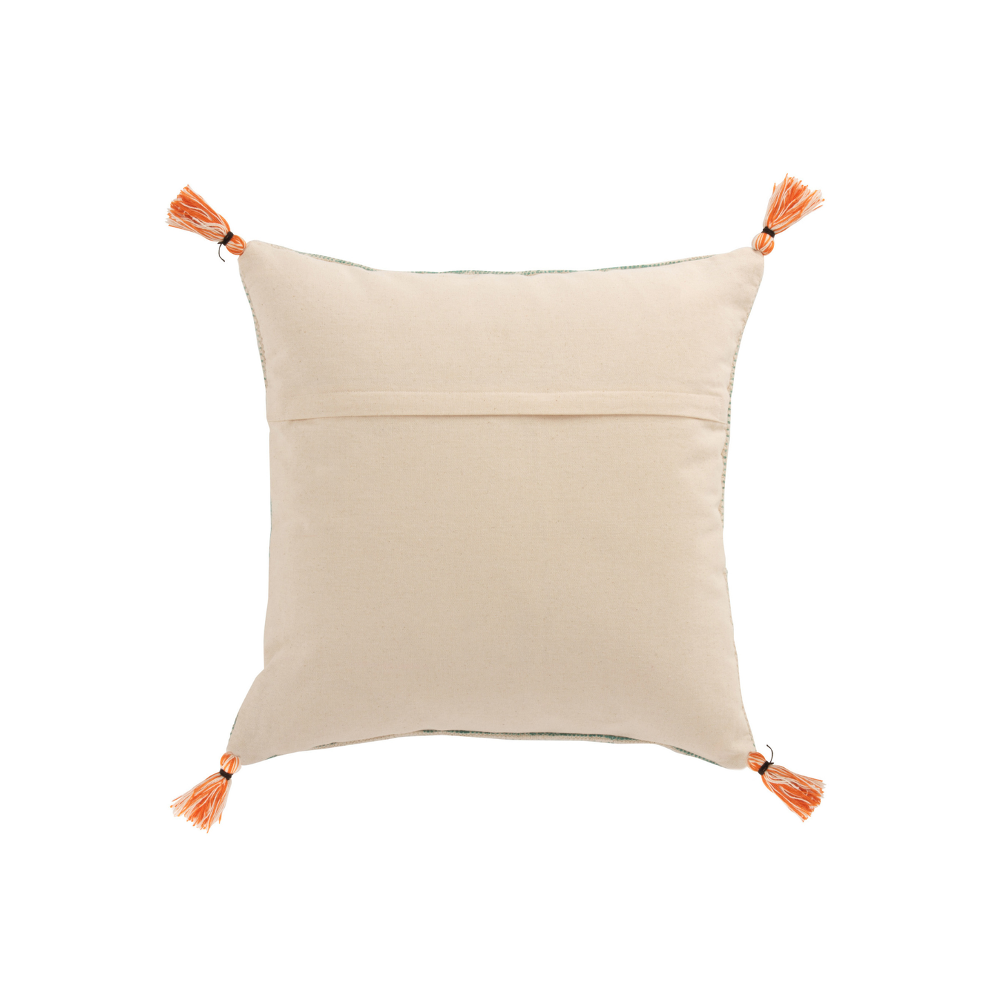 Cuscino Quadrato Sfoderabile in Cotone Arancione e Blu con Decori Geometrici 45×45 cm J-Line by Jolipa