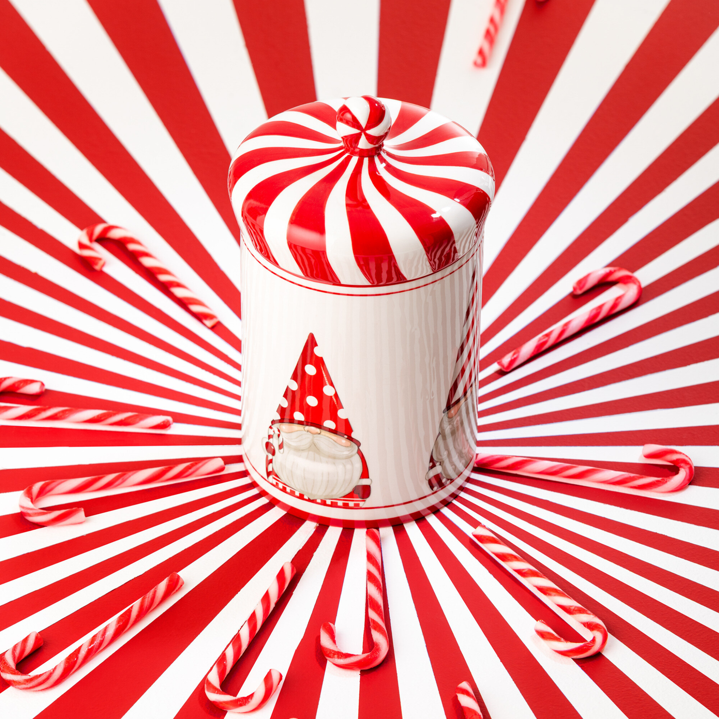 Barattolo in Ceramica Babbo Natale Bianco e Rosso H. 26 cm J-Line by Jolipa