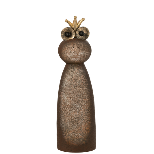 Rana con Corona in Magnesio Marrone Scuro H. 78,5 cm J-Line by Jolipa