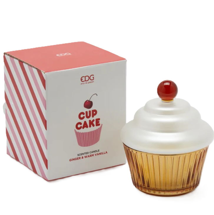 Candela Cupcake Profumata Ginger Warm Vanilla H. 14,5 cm EDG Enzo De Gasperi