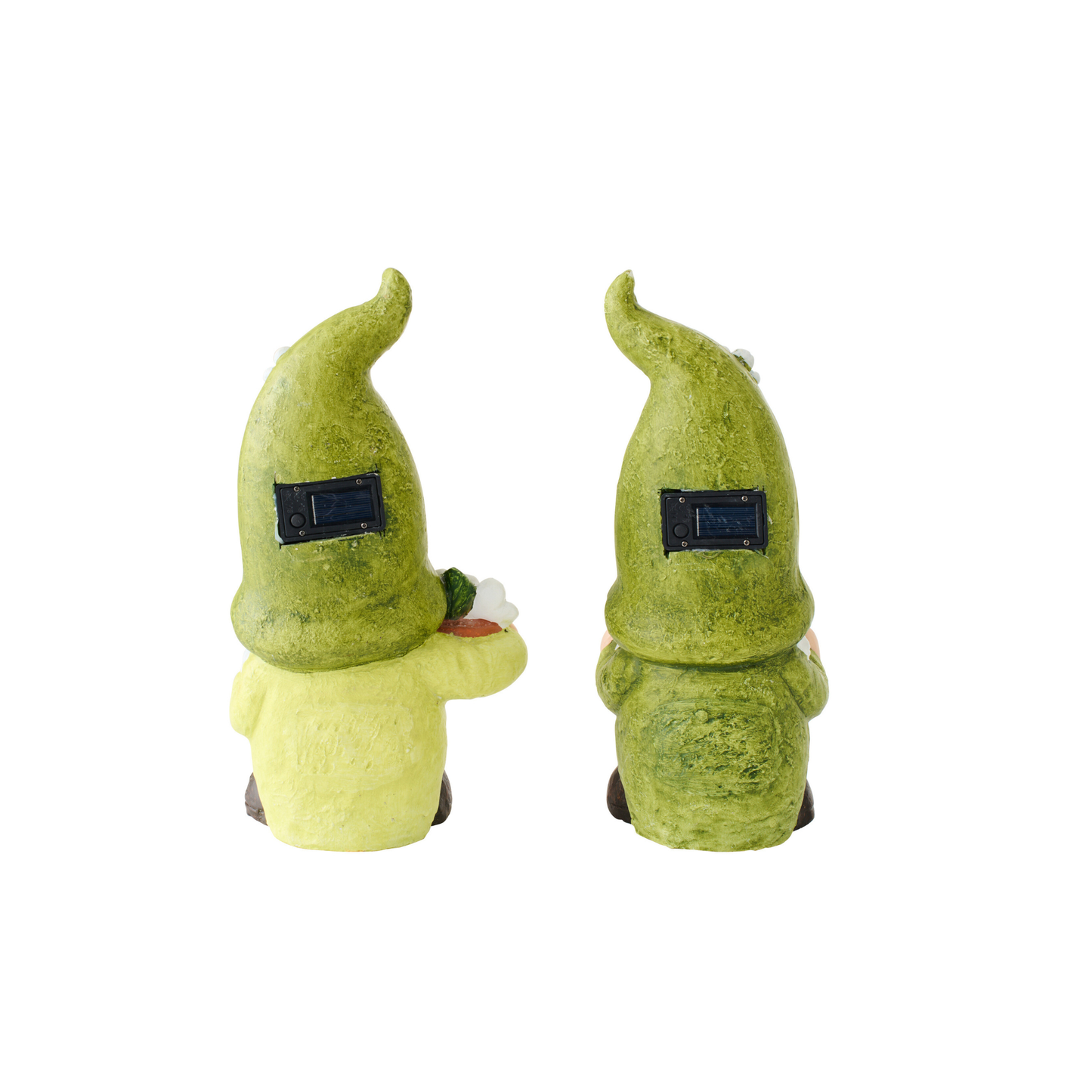 Gnomo in Argilla Verde con Luci LED Solari H. 42 cm J-Line by Jolipa