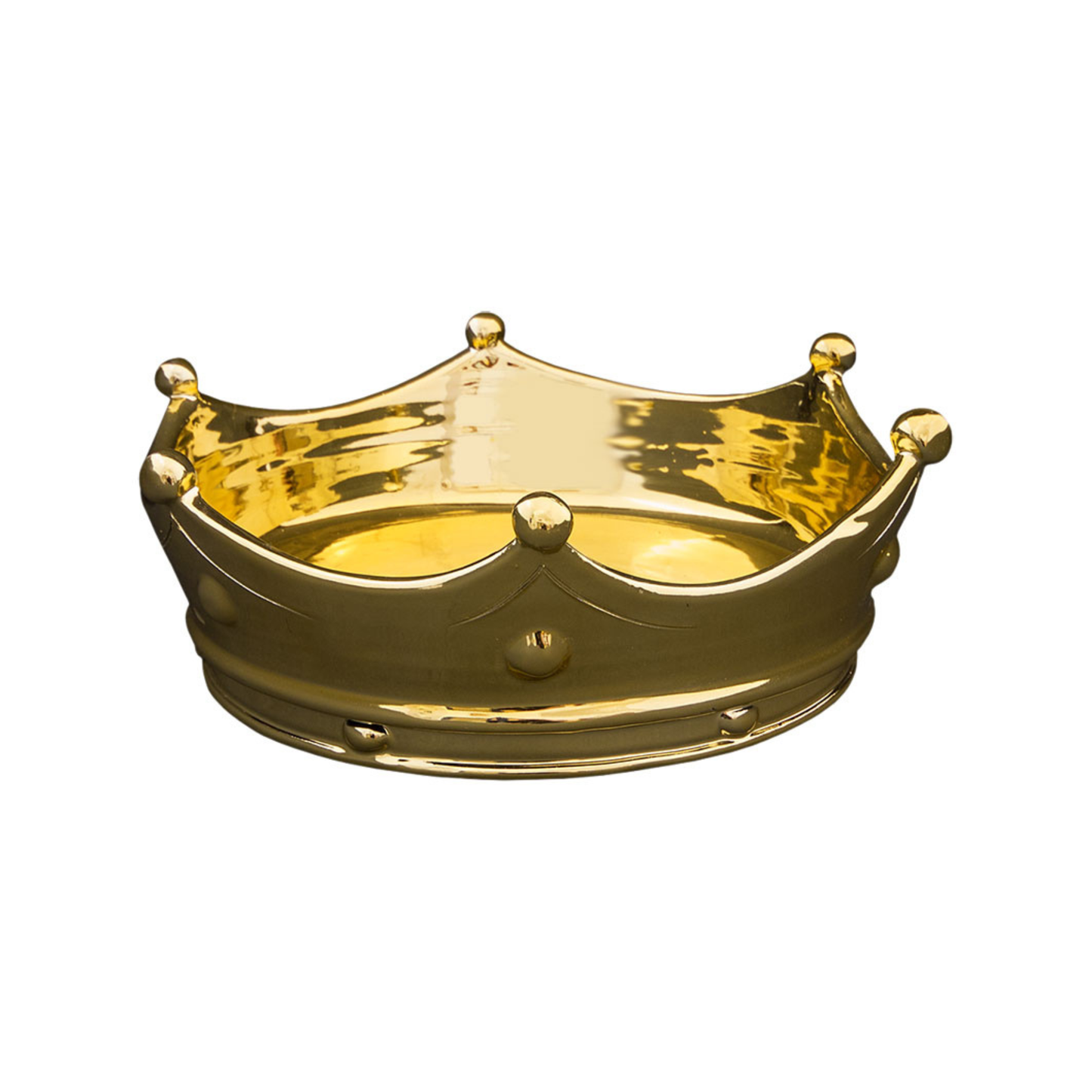 Centrotavola Corona in Ceramica Oro Fatta a Mano Ø 35 cm - Virginia Casa Linea Regale