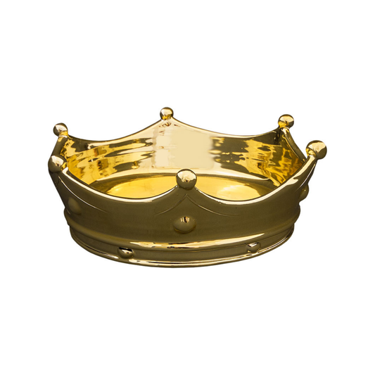 Centrotavola Corona in Ceramica Oro Fatta a Mano Ø 35 cm - Virginia Casa Linea Regale