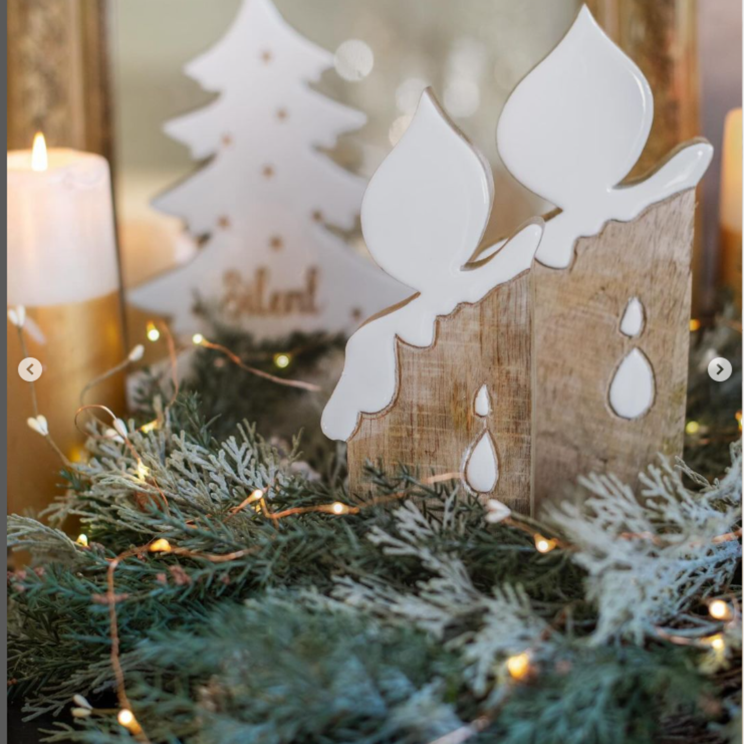 Candela Decorativa in Legno Sbiancato Blanc Mariclò