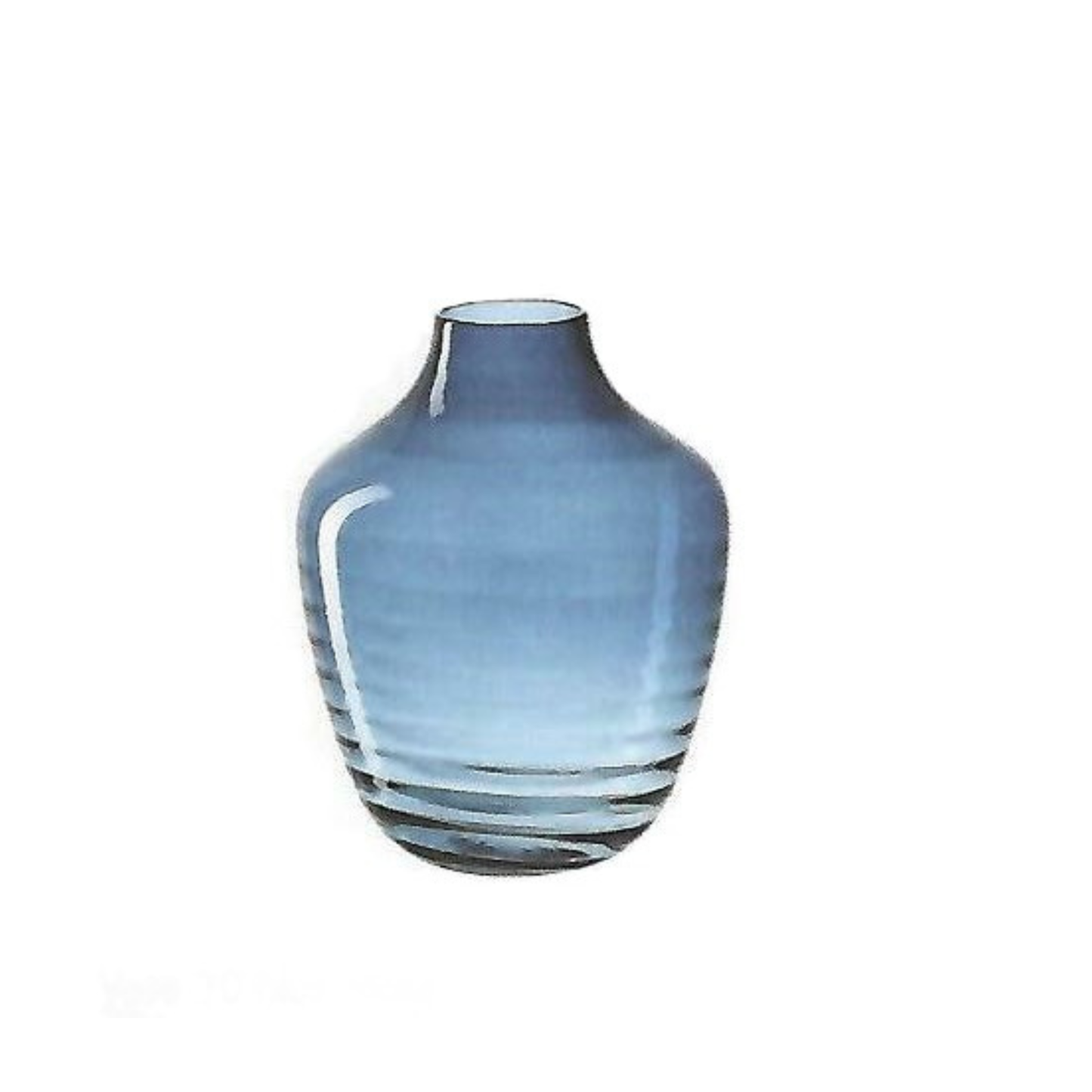 Vaso in Vetro Rauchblau con Righe Concentriche H. 30 D. 24 cm Merito