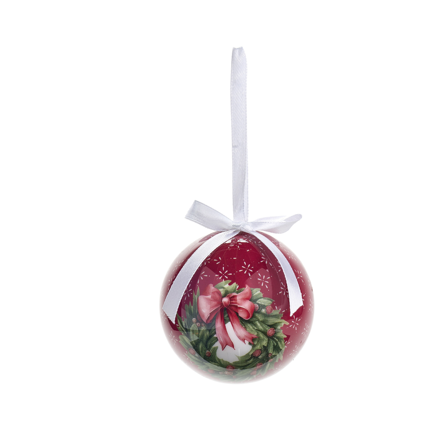 Set 14 Palline Decorative Storia di Natale in Scatola Esagonale D. 7,5 cm Nuvole di Stoffa