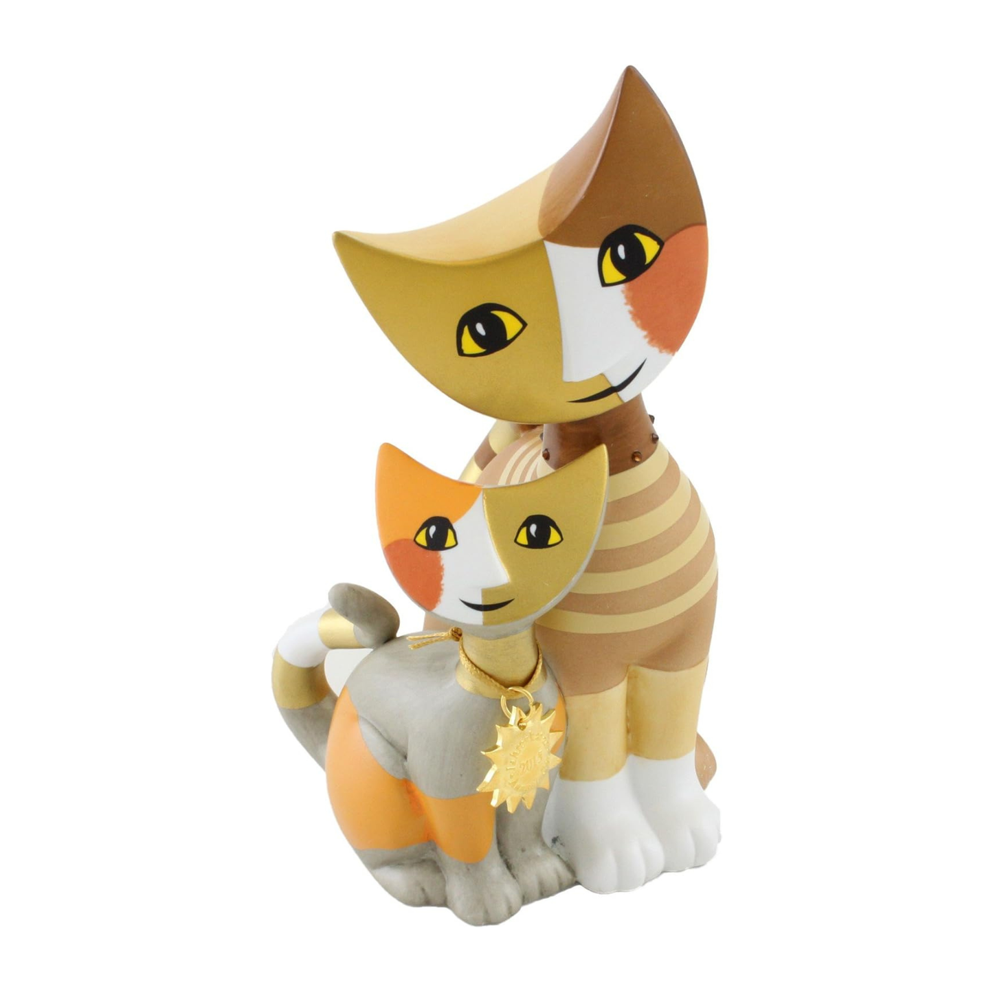 Figurina Gatti dell'Anno 2015 Novella e Savino in Porcellana Bisque Rosina Wachtmeister Goebel