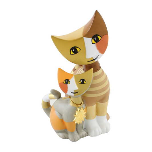 Figurina Gatti dell'Anno 2015 Novella e Savino in Porcellana Bisque Rosina Wachtmeister Goebel