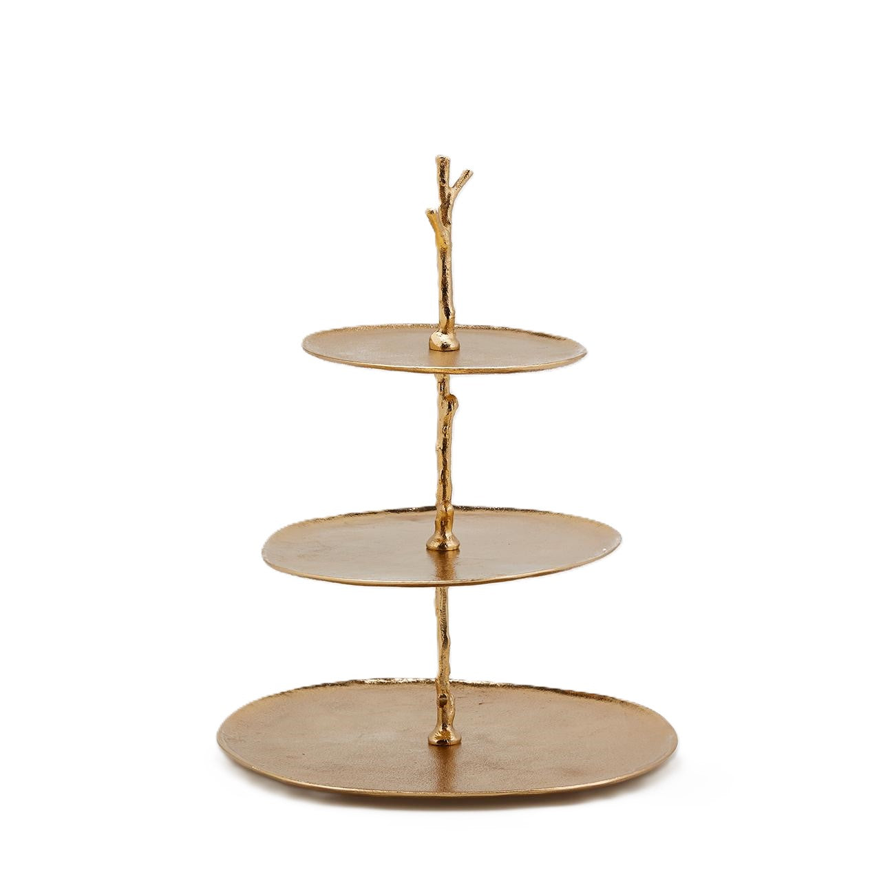 Alzata a 3 Livelli in Alluminio Dorato h. 50 cm - EDG Enzo De Gasperi