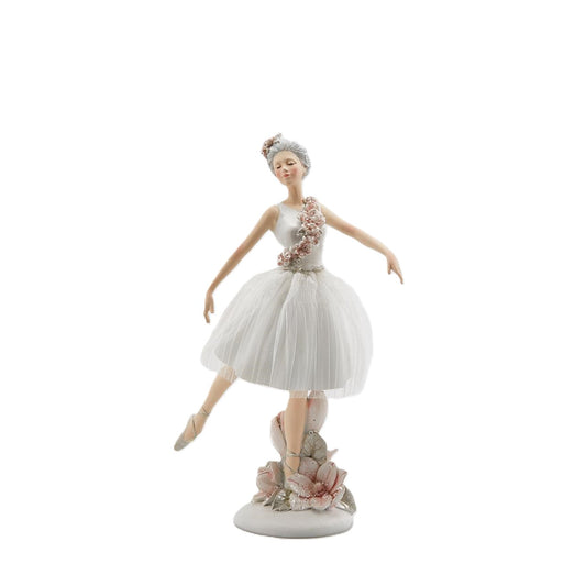Statua Ballerina con Magnolie in Poliresina h. 28 cm - EDG Enzo De Gasperi