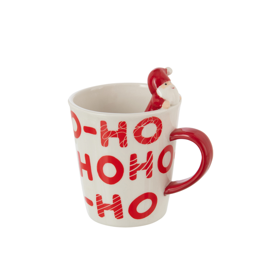 Mug Ho Ho Ho Babbo Natale in Ceramica H. 14 cm J-Line by Jolipa