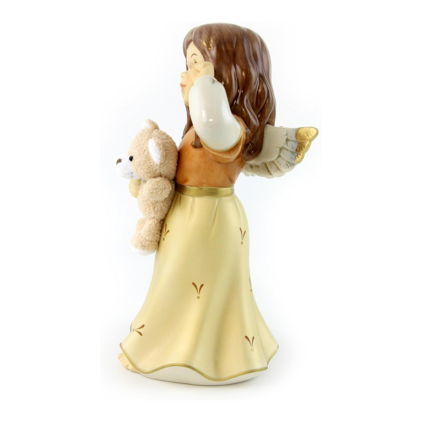Figurina Angelo Amico Coccoloso con Orsetto in Porcellana H. 24 cm Goebel